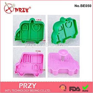2015 przy bus shaped plastic wholesale cookie cutter