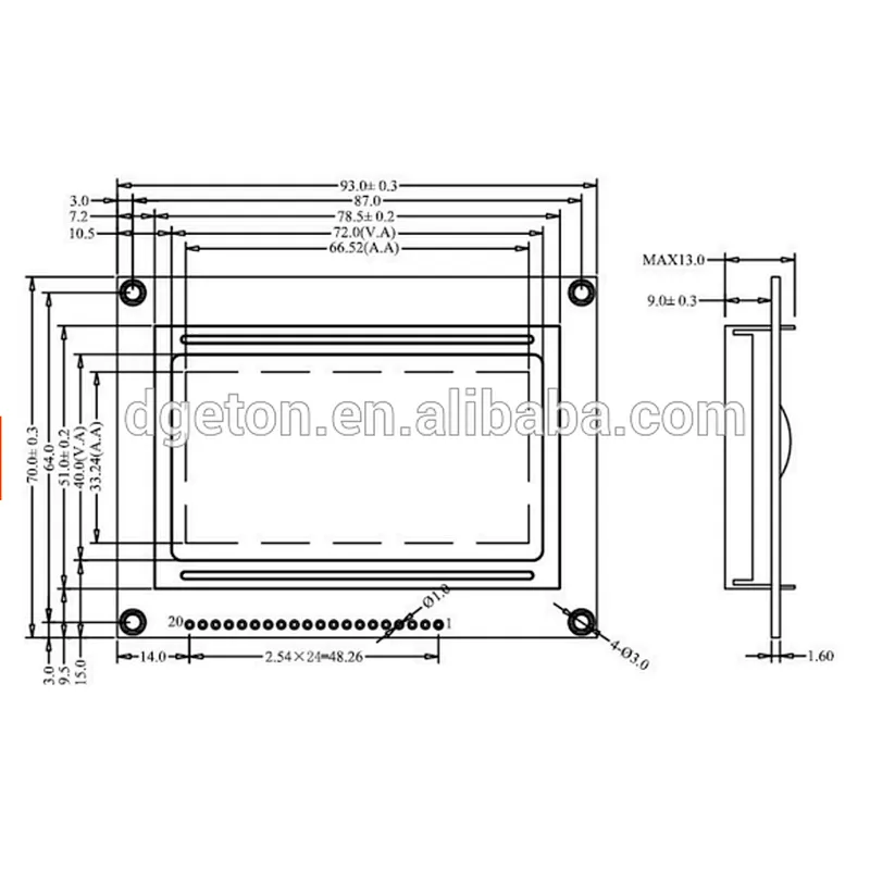 128 x64 LCD 12864 graphic lcd screen display