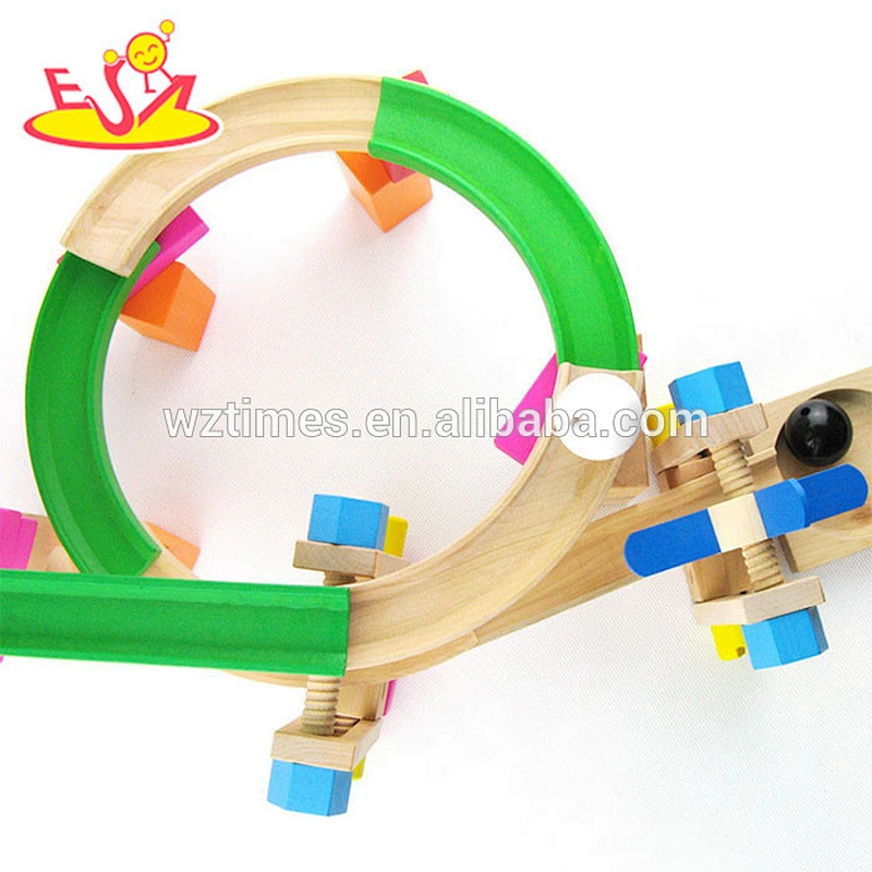 2018 wholesale kids wooden marble runs fashion baby wooden marble runs popular children wooden marble runs W04E039