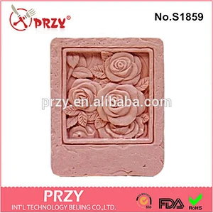 Rectangular custom decorative silicone soap molds