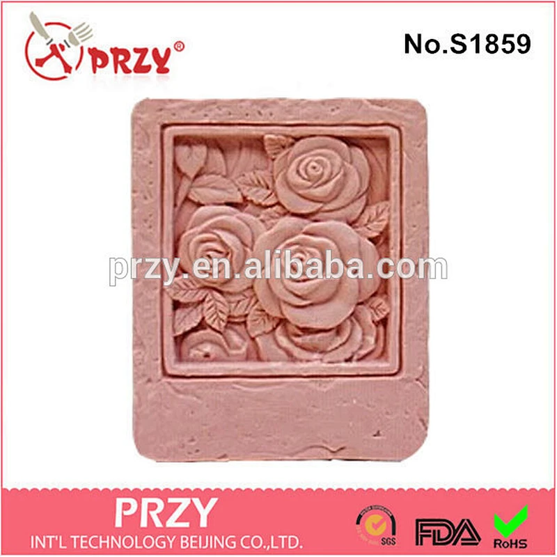 Rectangular custom decorative silicone soap molds
