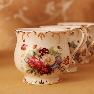 Modern multifunctional cold water bottle porcelain flower coffee cup with series
