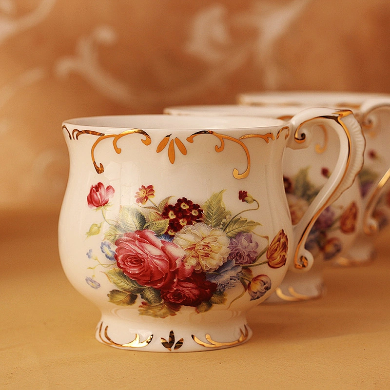 Modern multifunctional cold water bottle porcelain flower coffee cup with series