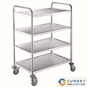 Hot sales stainless steel 4 layers dining cart with wheel made In China