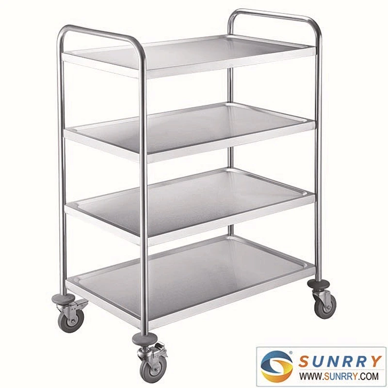 Hot sales stainless steel 4 layers dining cart with wheel made In China