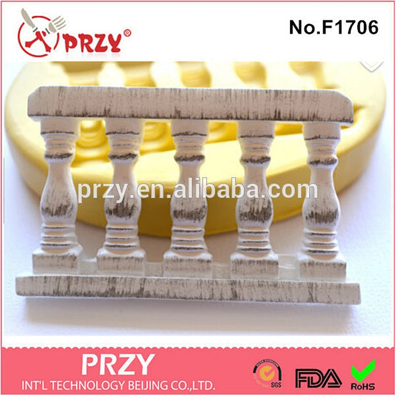 F1706 Railing BPA free silicone molds fondant for bakeware handrail fondant mould silicone