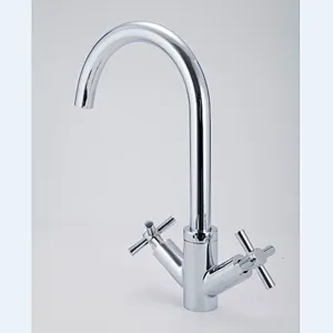Deck-mounted Double Handle Brass Cartridge Basin Washbasin Faucet