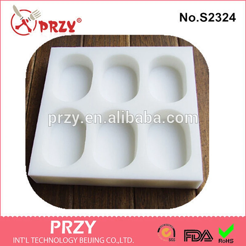 S2324 przy 6 cavity oval soap mold silicone soap mold tray soap moulds