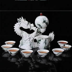 Hot-selling Jade automatic tea set small porcelain white tea bowl for gift package