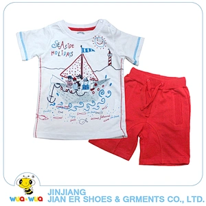 New style summer cotton boys clothing 2pcs set with T-shirt and shorts