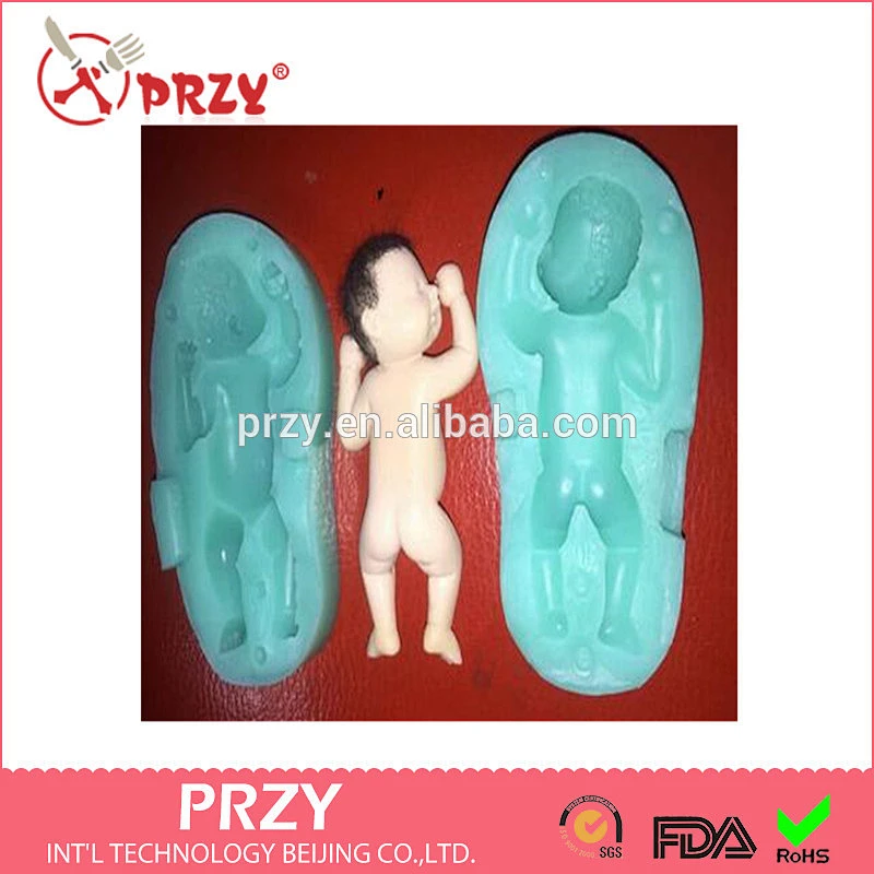 F1876 PRZY Sleeping Baby Silicone Mold Fondant Silicon Mold Cake Decoration Mold