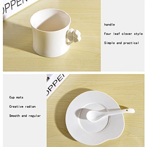 Best Selling Porcelain ware Tea Pot Set Promotional Simple Ceramic Tea Cup with Handle and Tray