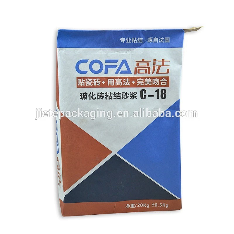 Kraft paper block bottom valve port bag for packing cement, concrete, chemical, fertilizer 25kg 20kg
