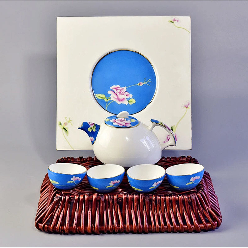 Chinese-style irregular tea bottle with 4pcs cups sets for business gift
