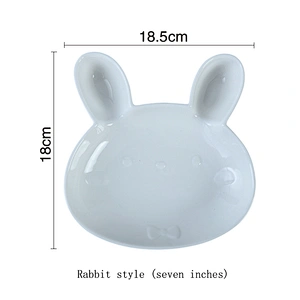New style the rabbit design porcelain bowl rice dish ceramic for baby