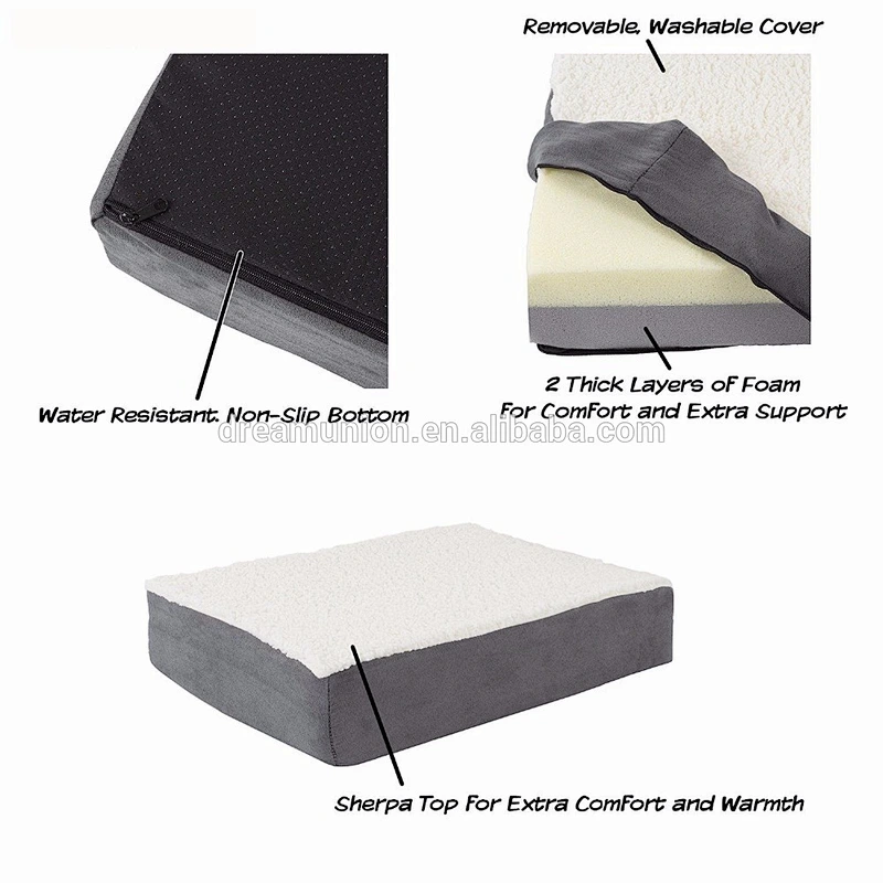 Bed Cushion Mat Pad for Dog Cat Kennel Crate Cozy Soft Memory Foam Washable