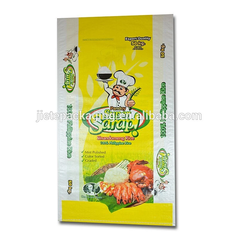 New design bopp laminated pp woven fabric durable moisture proof plastic thailand rice packing bag 50kg