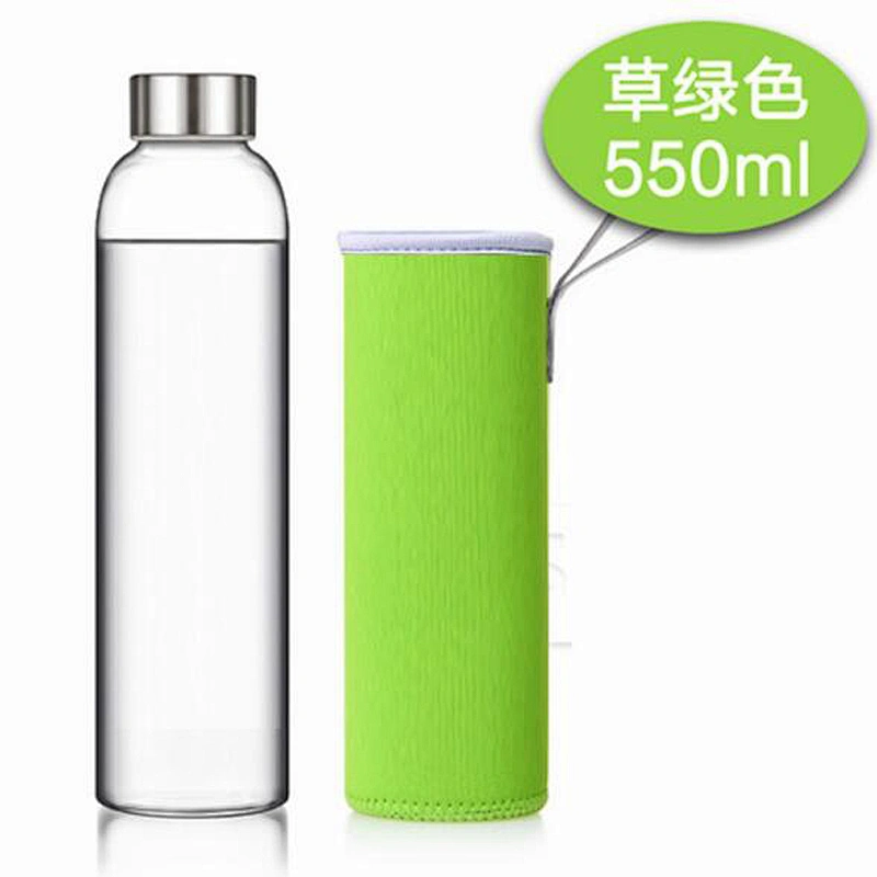 Portable teacup straight glass water cup and colorful prevent cover