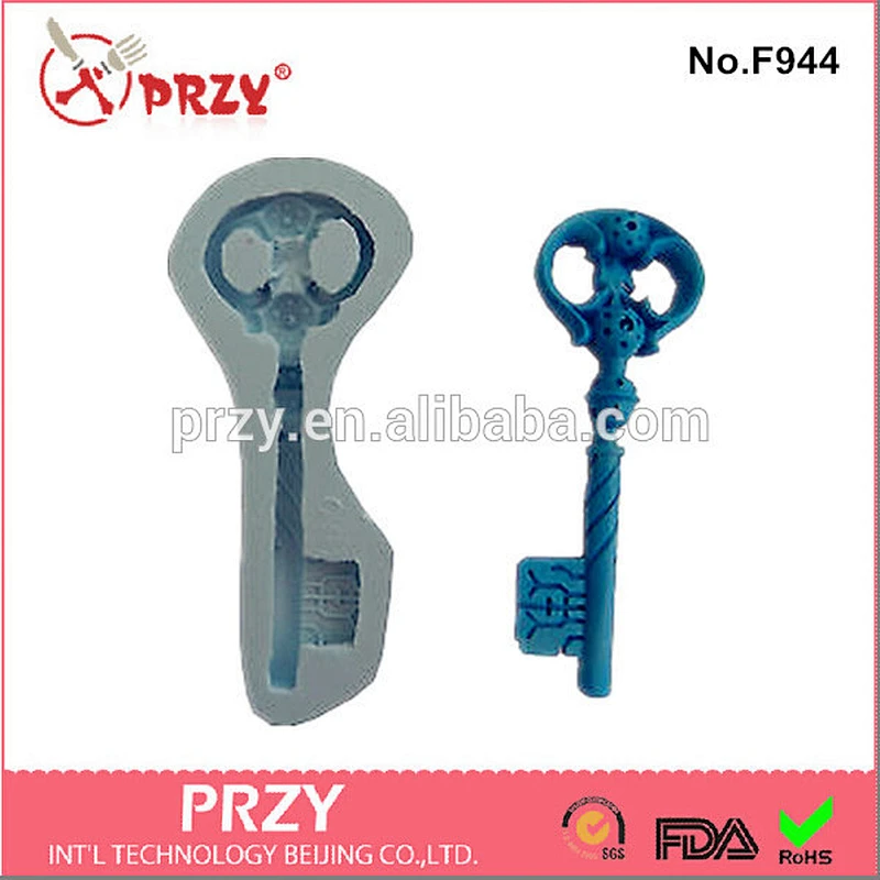 F944 New design fondant cake mold key shape silicone mold silicone fondant mold factory price for sale