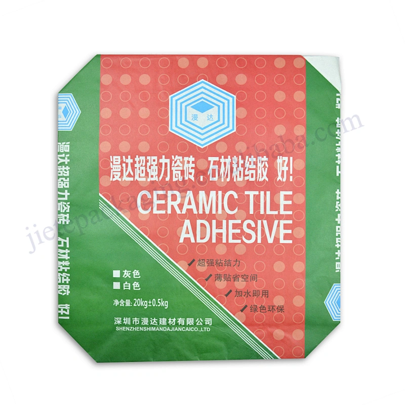 Building use square bottom stand up 2 ply kraft paper cement bag with liner for dry mortar,tile adhesive,gypsum powder