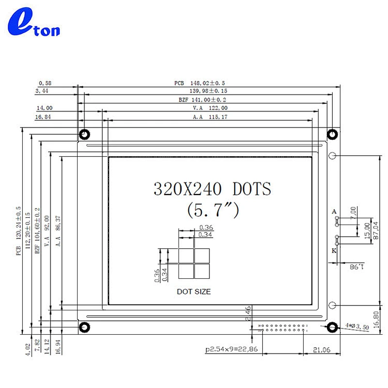custom 320240 lcd graphic dots module display