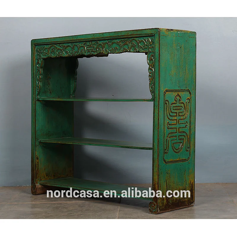 chinese antique reproduction furniture painted shelf cabinet