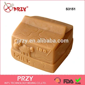 S3151 PRZY Beijing handmade Full size 3D Milk Box Silicone Soap Mold