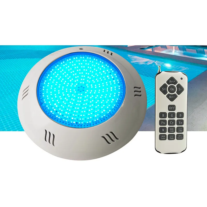 RGB Remote control Concrete Vinyl liner pool wall mounted waterproof wireless pool lights