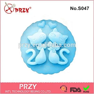 2015 DIY handmade fox couple silicone molds for soap making