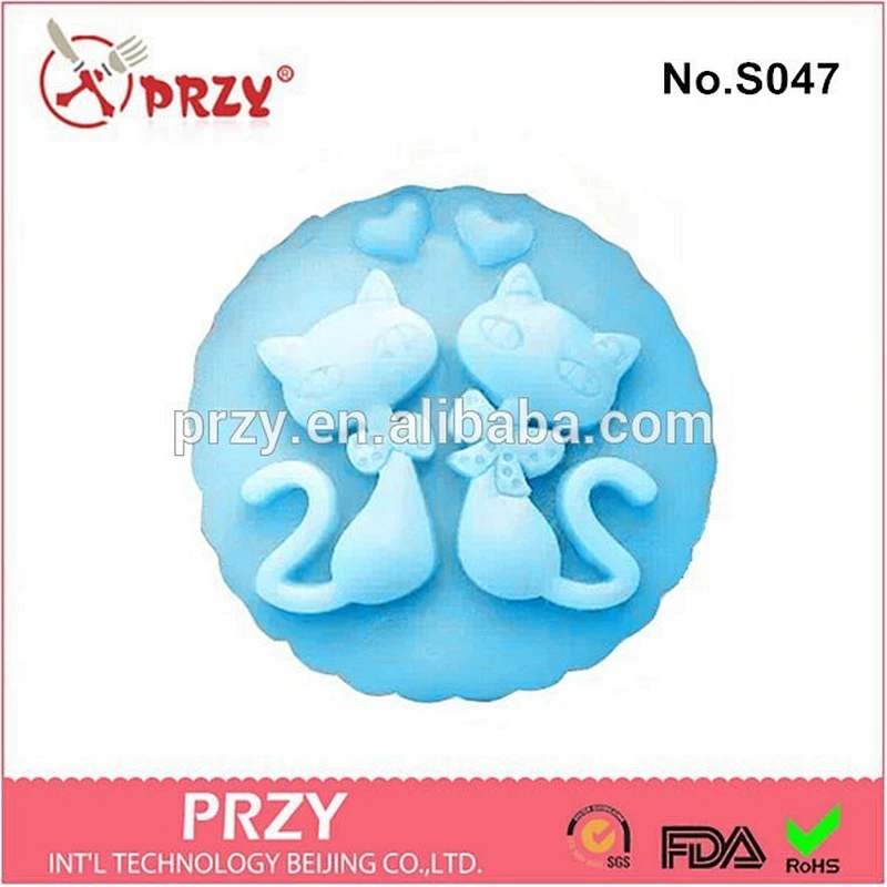 2015 DIY handmade fox couple silicone molds for soap making