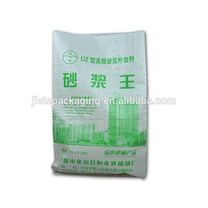 high quality recyclable plastic PP woven mortar, putty packaging bag with ordinary printing 25kg 50kg manufacturer from China