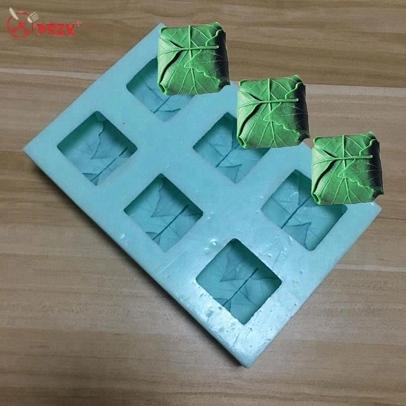 2018 new 6hole leaves shaped silicone mold 3d fondant Cake decoration molds Handmade leaf soap molds