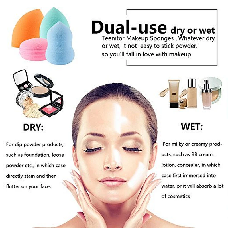 8pc Audit factory of private label latex free makeup sponge set