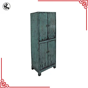 chinese vintage old industrial lacquered furniture, bedroom wardrobe