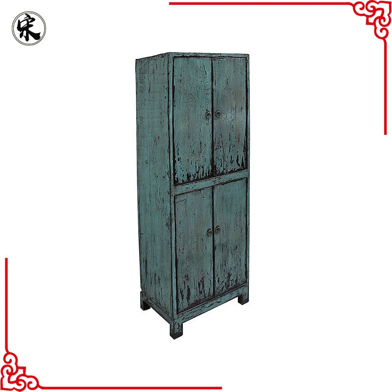 chinese vintage old industrial lacquered furniture, bedroom wardrobe