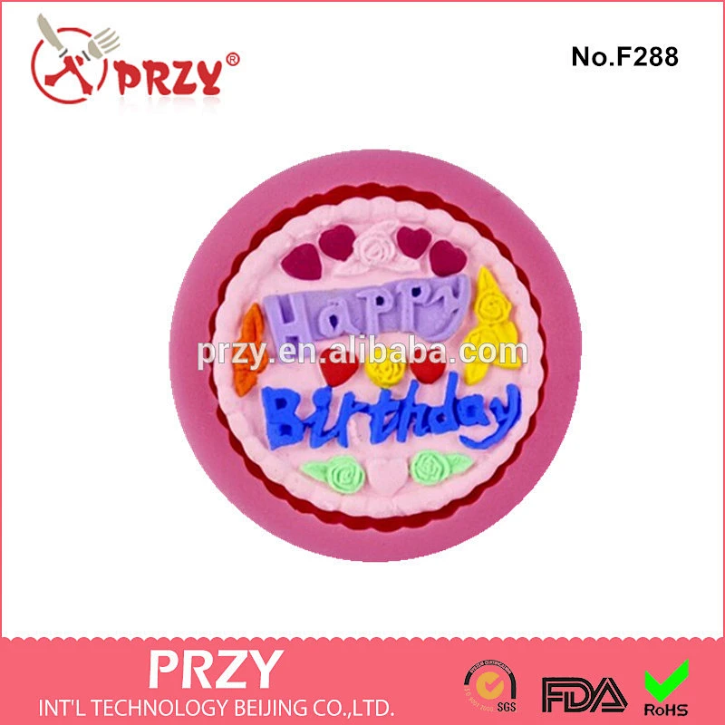 Silicone mold happy birthday cake decorations