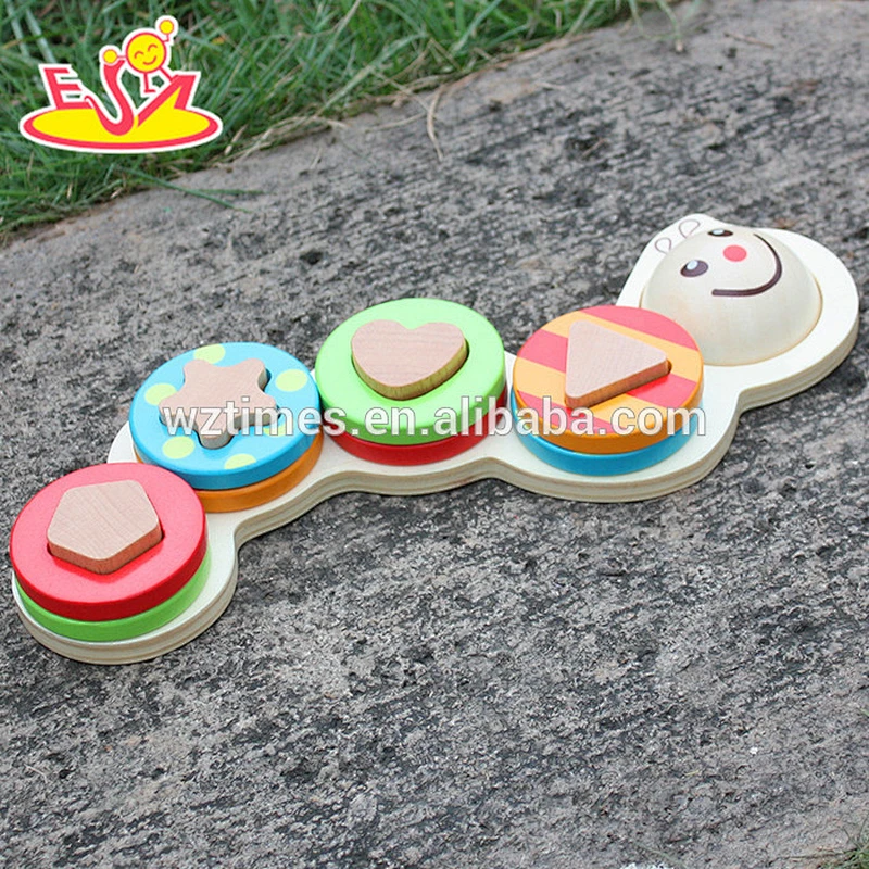2018 Großhandel Cartoon Holzspielzeug Stapeln für Babys neues Design Holzspielzeug Stapeln für Babys W13D128