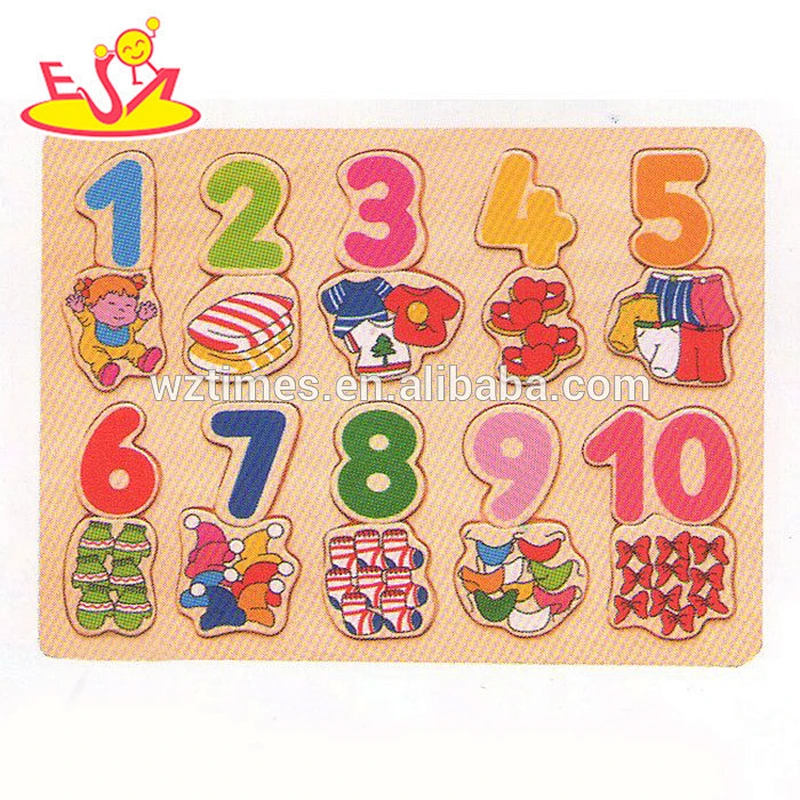 Venta al por mayor número de madera del rompecabezas del bebé niños educativos número de madera rompecabezas niños baratos número de madera rompecabezas W14B054