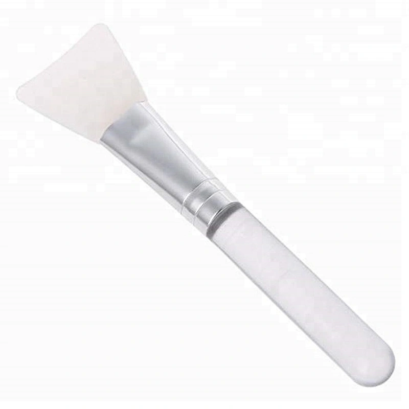 Wholesale white plastic handle flat silicone face/facial mask applicator brush