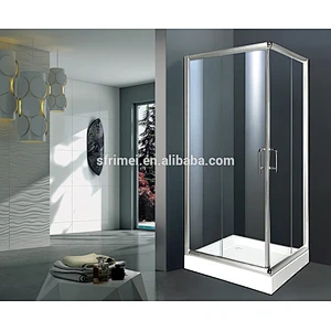 6mm Tempered Glass Hotel Adult Portable Hinge Enclosed Shower Room With Acrylic Base