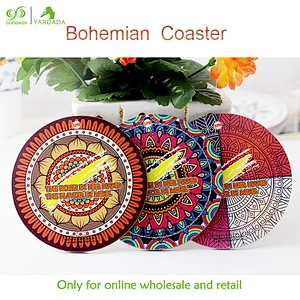 2018 kaleidoscope fashion design, hot and attractive MDF anti-skid cork cup mat, easy to clean and high quality in stock.