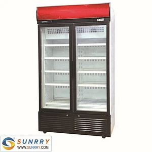 Price Of Beverage Display Freezer For Sale Two Doors 670L (SY-BC730B SUNRRY)