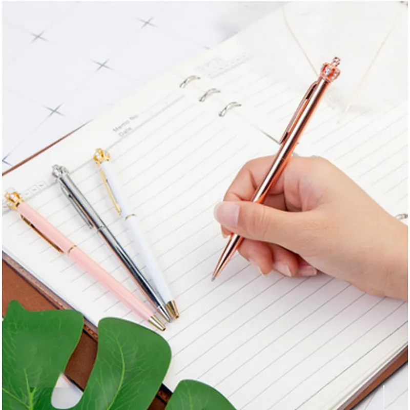 wholesale simple metal ballpoint Pen with crown shape For School Stationery Office Supplies