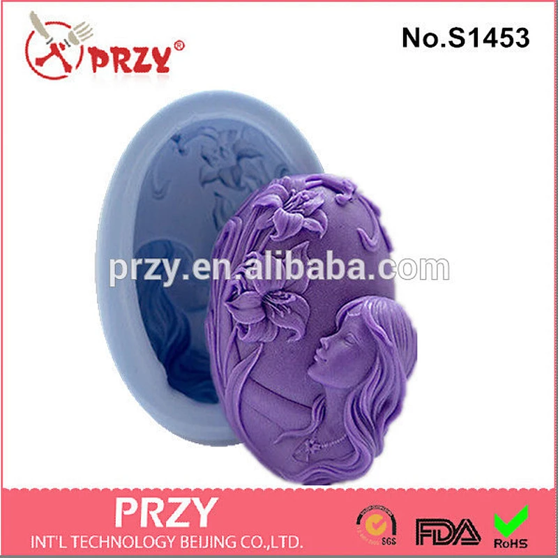 S1453 beauty printed handmade soap mold/decorative silicone soap molds