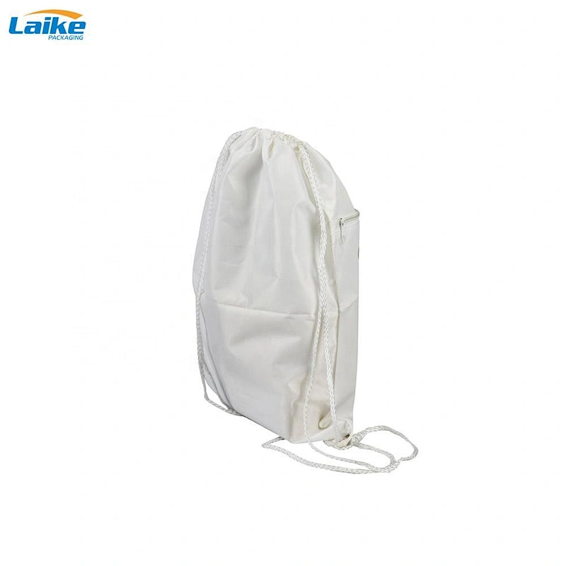 Custom canvas cotton jute eco friendly material travel beach cosmetic storage drawstring makeup bag