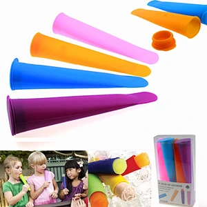 Push Up Silicone Ice Lolly Cream Pop Maker Popsicle Mould Kitchen Kit Brand New