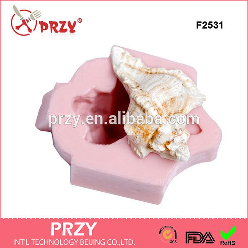 F2531 Silicone Mold - Large Conch Shell Mold - Soap, Wax, Resin, Polymer or Epoxy Clays - Food Safe Fondant,