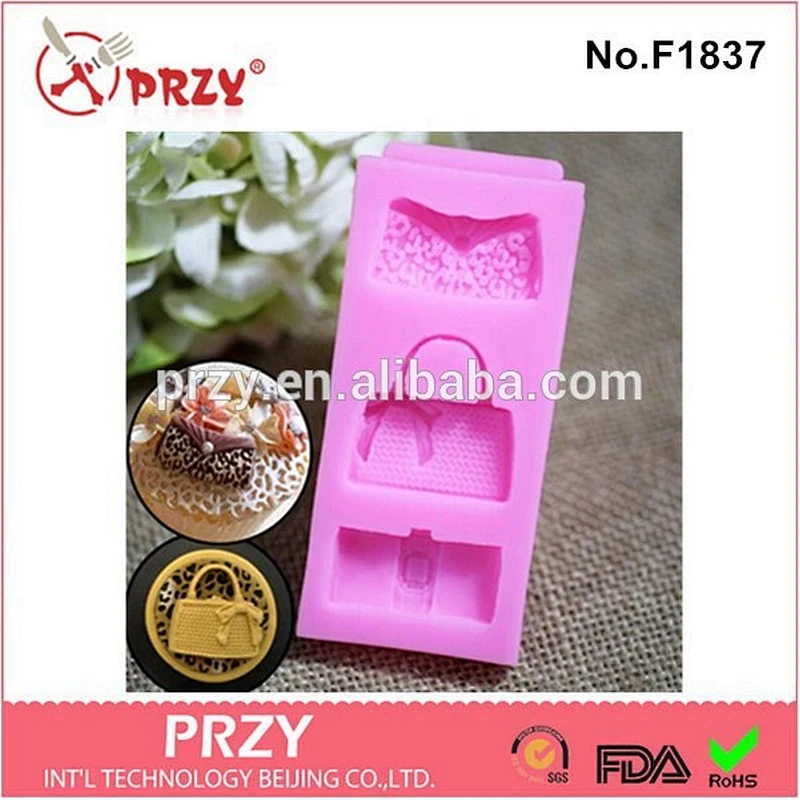 2015 newest beautiful bags gum paste silicone fondant mold