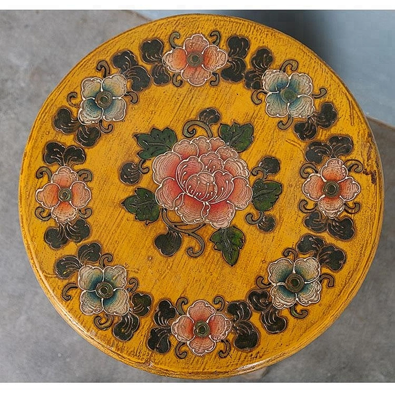chinese antique handmade rustic wood stool painted furniture