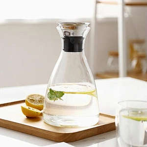 Safely material cold water bottle glass teapot juices container for home